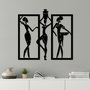 Wallity African Women Escultura de pared negra